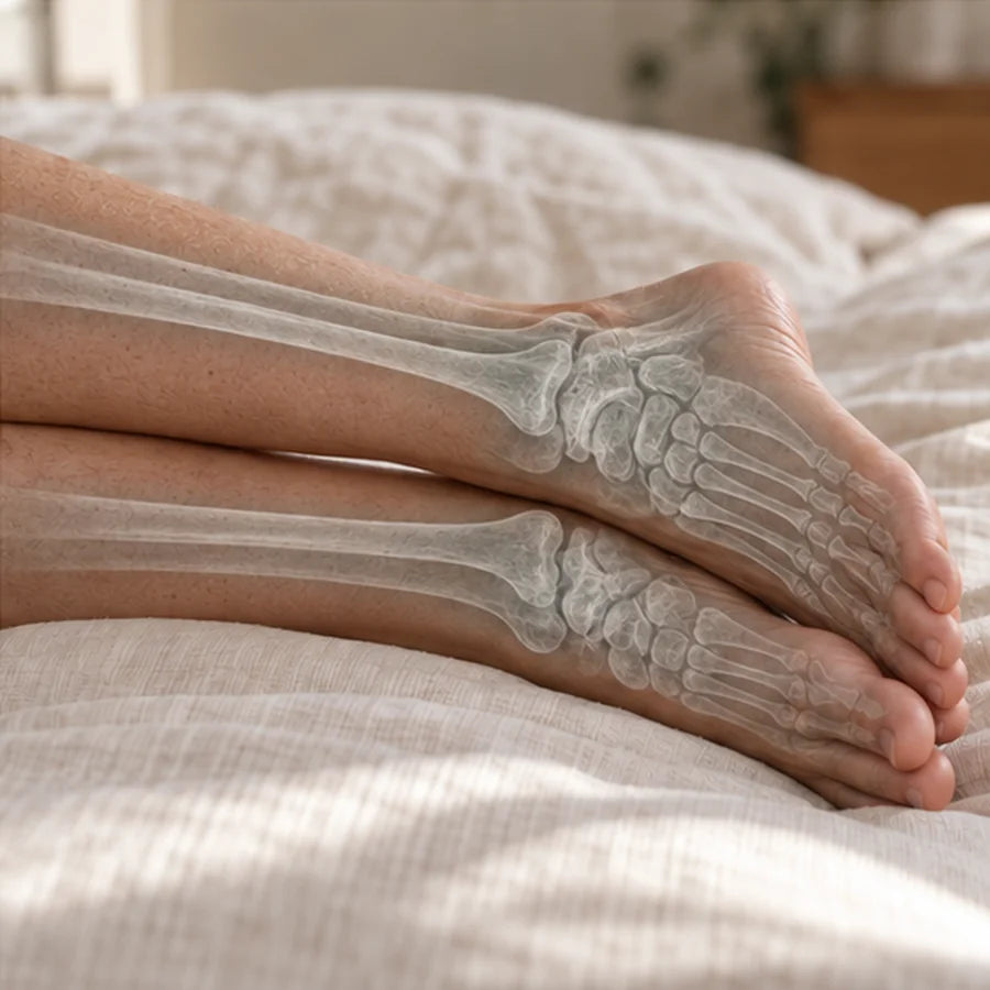 Illustration radiographique du soutien des jambes et des chevilles